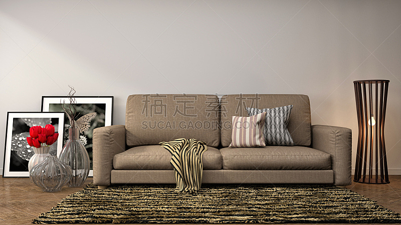 室内,沙发,褐色,三维图形,绘画插图,公寓,舒服,扶手椅,图像,家具