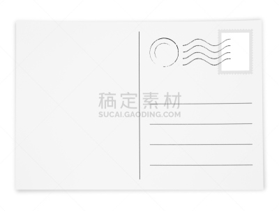 明信片,邮戳,邮件,背面视角,剪贴路径,空的,一个物体,背景分离,打印单据