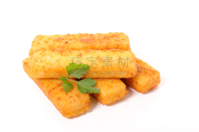 分离着色,鱼棒,白色,酥炸鱼,自助餐,水平画幅,无人,膳食,白色背景,海产