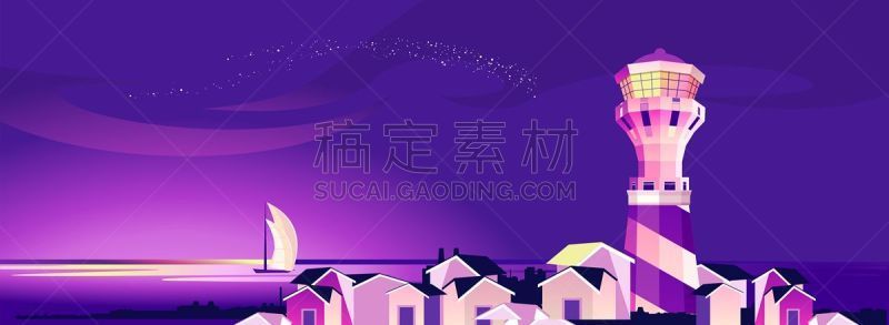 灯塔楼,夜晚,地形,云,紫外线,船,海岸线,背景,水湾,户外