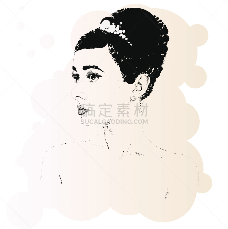 矢量,女人,自然美,绘画插图,古典式,性格,计算机制图,计算机图形学,仅成年人,模板