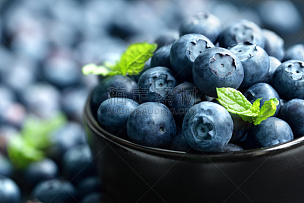 蓝莓,越橘,水果,水平画幅,素食,无人,生食,组物体,特写,甜点心