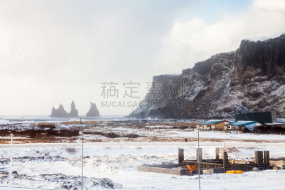 接力赛,风景,黑沙,蒂霍拉伊,维克,玄武岩,熔岩,水,天空,水平画幅