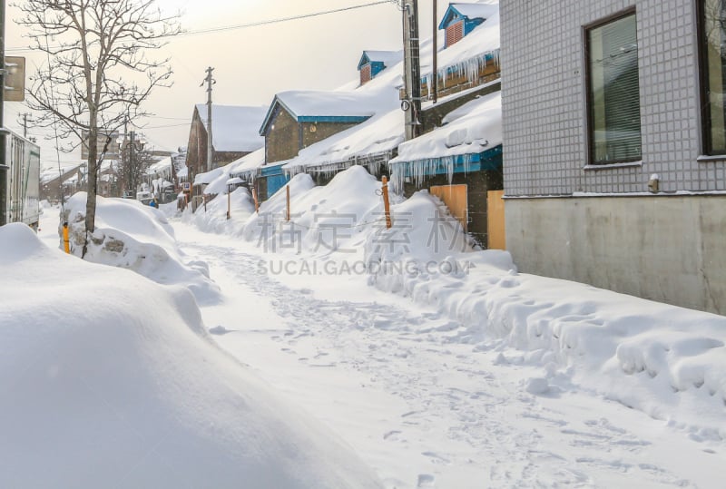 小樽,雪,冬天,城市,北海道,天空,水平画幅,东亚,户外