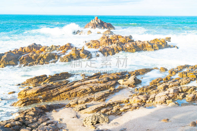 波浪,岩石,暴风雨,曙暮光,海浪,丰盛湾,瑞奥莱特幽灵城,户外,危险,天空