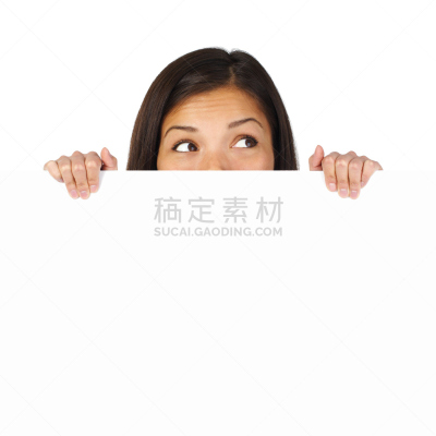 布告栏,女人,惊奇,留白,仅成年人,青年人,白色,彩色图片,商务