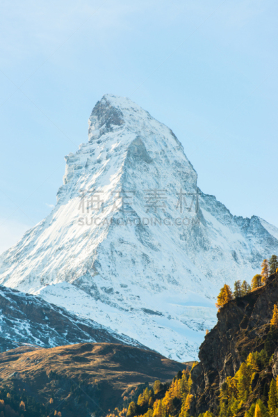 瑞士阿尔卑斯山,马特洪峰,非凡的,风景,寒冷,空的,山脊,霜,雪,天气