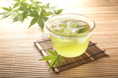 绿茶,席子,冷,柳条,龙血树属植物,日式茶杯,水平画幅,无人,家庭生活,膳食