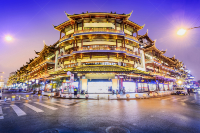 上海,都市风景,豫园,夜市,外滩,神,宫殿,灯,塔,居住区