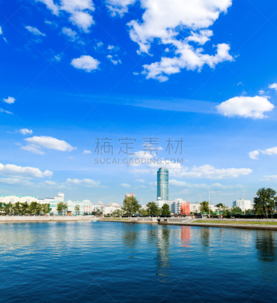城市,都市风景,码头,叶卡捷林堡,河堤,旅途,自由,云,现代,河流