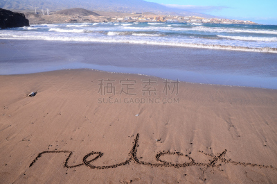 沙子,单词,水,天空,水平画幅,消息,无人,符号,大西洋群岛,夏天