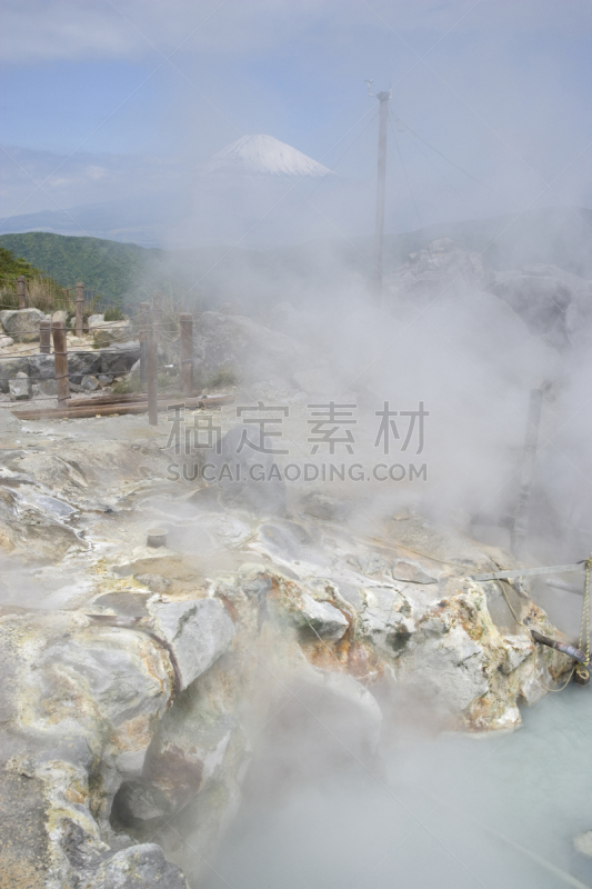 富士山,非凡的,山谷,煮食,大涌谷,富士箱根伊豆国立公园,垂直画幅,无人,五月,东亚