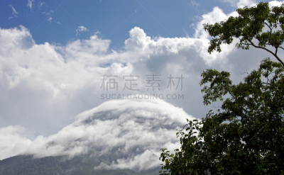 阿雷纳火山,哥斯达黎加,中美洲,水平画幅,火山地形,户外,云景,雨林,热带气候,地震