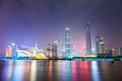 广州,自然美,珀尔里福,室内过夜,水,水平画幅,地形,建筑,夜晚,无人