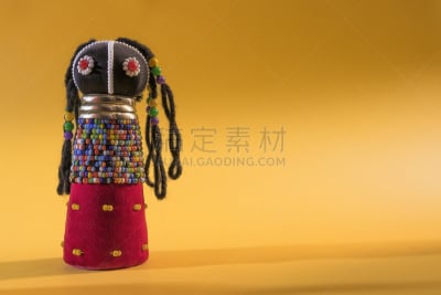 抹布,非洲,分离着色,黄色背景,恩德贝勒族,珠子,围裙,美,青春期