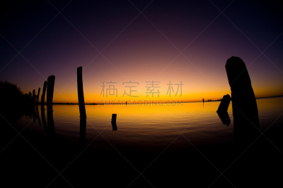 海洋,海岸地形,海湾,木桩,接力赛,水,天空,美,留白,休闲活动