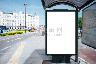 公共汽车站,布告栏,桑坦德,巴士,机遇,织品样本,城市生活