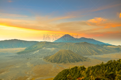塞梅鲁火山,婆罗摩火山,滕格尔火山,黎明,爪哇,火山,东,国家公园,bromo-tengger-semeru national park,水平画幅