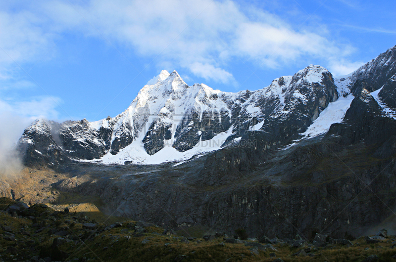 雪,山,秘鲁,科迪勒拉山脉,哈拉兹城,丘陵,南美,水平画幅,无人,户外