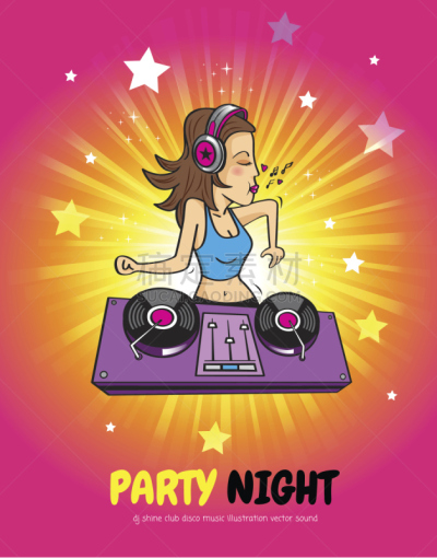 聚会的音乐主持人,夜总会,闪亮的,迪斯科音乐,小提琴d小调变奏曲,卧谈会,乐谱,dj俱乐部,头球,垂直画幅