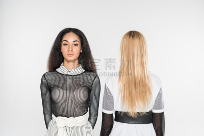 黑白图片,自然美,白色,衣服,女人,分离着色,人,阴阳符,非裔美国人,概念