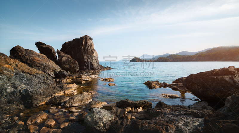 非凡的,海景,土耳其,地中海,凯梅尔,阿拉尼亚,著名景点,海岸线,泻湖,克丽奥佩特拉