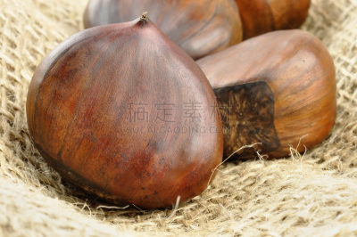 栗子,炒栗子,图像聚焦技术,选择对焦,褐色,水平画幅,水果,秋天,无人,帆布