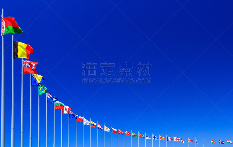 天空,蓝色,联合国,全球商务,多样,全球通讯,装饰旗,克罗地亚,桅,加拿大