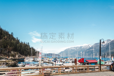 公元前,西温哥华,加拿大,马蹄湾,水,天空,水平画幅,山,雪,旅行者
