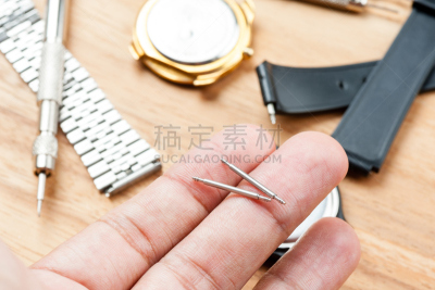钟表匠,水平画幅,腕表,手艺,带子,工具,时钟结构,附着的,设备用品,个性