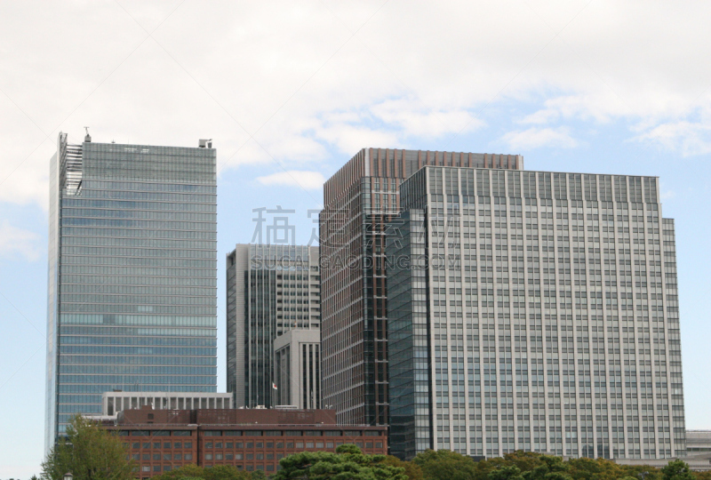东京,办公大楼,滨离宫园,汐留区,新桥,盆景,公园,水平画幅,无人,户外