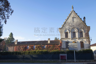 圣地美丽浓,小礼拜堂,葡萄酒,葡萄酒厂,旅游目的地,水平画幅,波尔多,欧洲,旅行者,户外