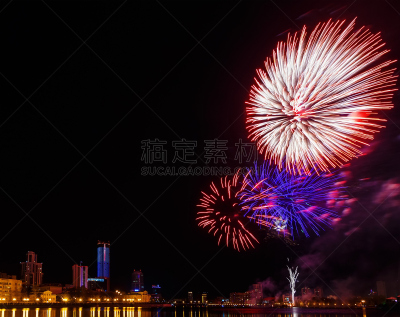 夜晚,叶卡捷林堡,城市,池塘,市区,水,天空,乌拉尔山脉,水平画幅,户外