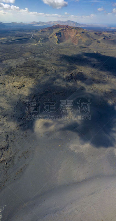 timanfaya national park,火山,加那利群岛,全景,兰萨罗特岛,航拍视角,西班牙,环境,云,无人迹