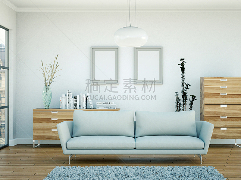 沙发,现代,室内设计师,住宅房间,白色,明亮,茶几,华贵,砖,小毯子