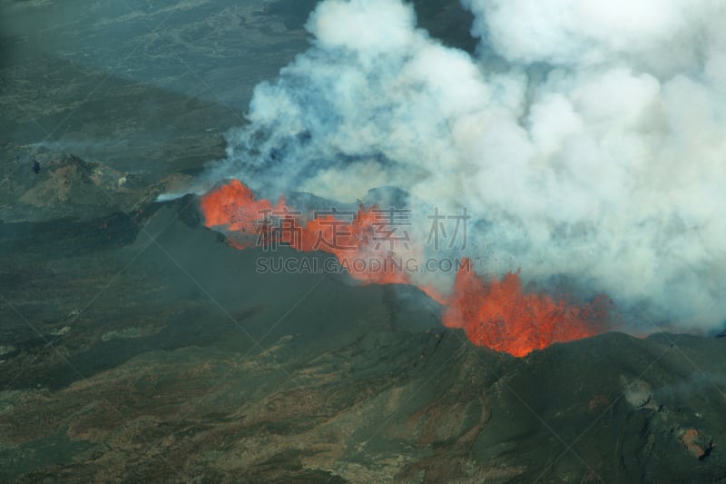 巴达本加火山,冰岛国,火山学,瓦特纳冰原,硫磺,火山喷口,水平画幅,火山地形,地狱火,户外