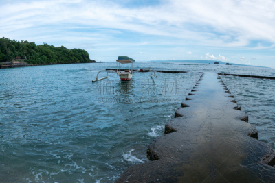 巴厘岛,展地达萨,海滩,码头,海洋,看风景,天空,褐色,水平画幅,沙子