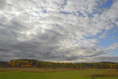 在边上,秋天,森林,黄昏,天空,美,水平画幅,无人,户外,湖