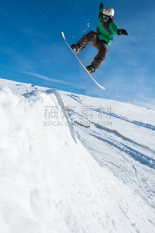 滑雪板,蓝色,天空,雪板,垂直画幅,青少年,迅速,雪,户外,自由