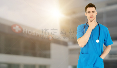 健康保健,职业,青年人,男性,护士,专业人员,听诊器,药
