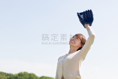 传球游戏,日本人,女人,棒球手套,捕手手套,棒球,运动手套,公园,水平画幅,进行中