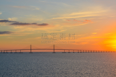 阳光天桥,佛罗里达,坦帕,天空,美,海湾沿海,时段,水平画幅,云,无人