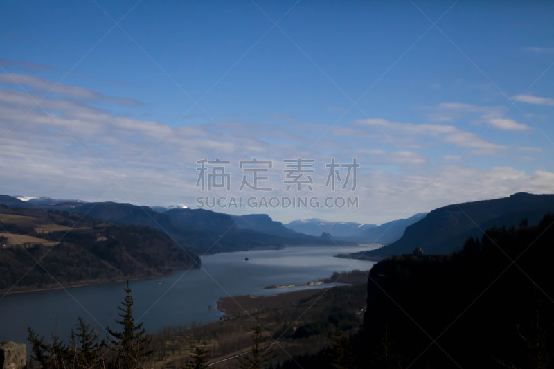 哥伦比亚河谷,自然,风景,云,图像,俄勒冈郡,美国,无人,山,水