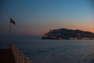 夜晚,阿拉尼亚,海岸线,水,天空,沙子,夏天,石材,海浪,海滩