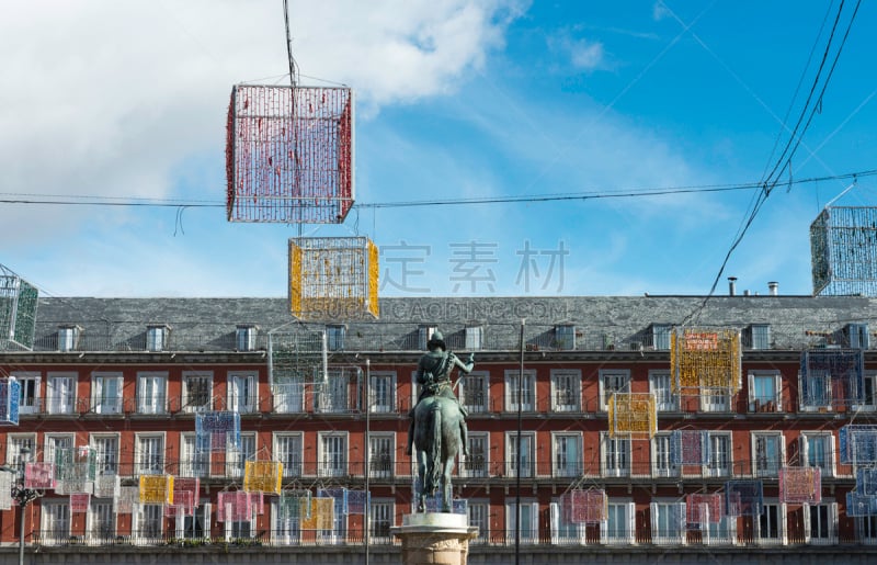 马约尔广场,马德里,华丽的,statue of philip iii,菲利普三世雕像,大广场,王子,拱廊