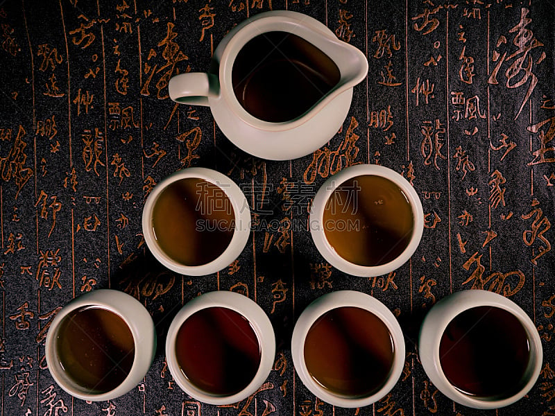 中国茶,南非茶,乌龙茶,茶叶,铸铁,花茶,水平画幅,无人,干花,热饮