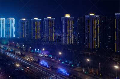 夜晚,公路,水平画幅,无人,时间,户外,光,都市风景,多车道公路,现代