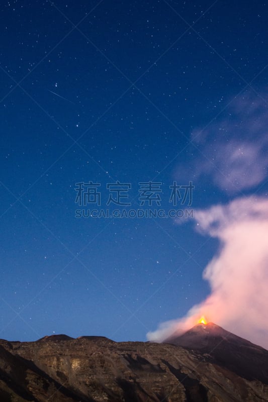 火山,热,自然神力,著名景点,自然美,灰,大熊座,天空,意大利,夜晚