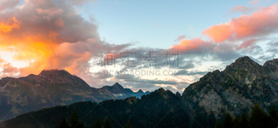 瑞士阿尔卑斯山,山,地形,在上面,宏伟,天空,水平画幅,云,无人,曙暮光