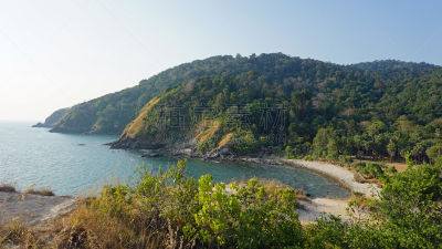 蓝塔岛,海岸线,甲米,国家公园,水平画幅,无人,夏天,异国情调,户外,泰国